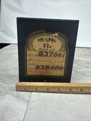 Vintage DRUGPACK RECORD FILE metal apothecary Pharmacy cabinet Drug Package Box