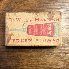 Antique DeWitt’s Man Zan Hemorrhoid Remedy Box Medical Pharmacy Advertising