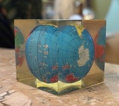 Vintage Zantac Glaxo Roche Pharmaceutical Acrylic Globe Paperweight