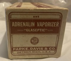 Vintage ‘50s Parke Davis GLASEPTIC ADRENALIN VAPORIZER With Box, Instructions