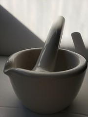 Coors USA Lrg Porcelain Mortar & Pestle Medicine bowl Pharmacy Science Lab solid
