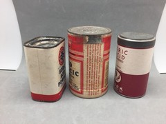 Vintage Boric Acid Box Can Lot 3 EMPTY Sachs, York, Continental Drug Alton IL