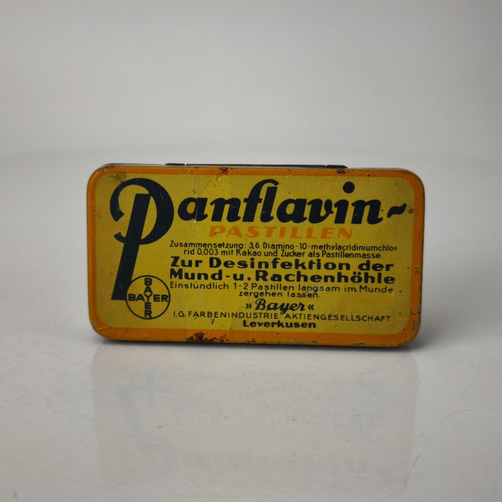 Antique German Panflavin Pastilen BAEYR Medical Empty Tin Box c.1930 #6084