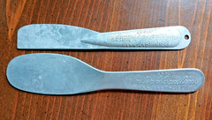 Two Vintage Advertising Antiphlogistine Muscle Rub Medicine Aluminum Applicators