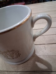 Pharmacy Apothecary Rx Coffee Cup Vintage Porcelain Mug Gold Trim