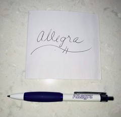 Pharmaceutical Advertising ALLEGRA Drug Rep Paper Mate Click Pen w/ Grip Writes