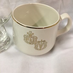 DOCTOR PHARMACIST Apothecary CADUCEUS RX GOLD RIM Coffee Cup and Glass Set