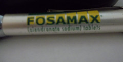Fosamax Promotional Pen Mixed Metal w/Rubberized Grip–Medium Weight– Scratches