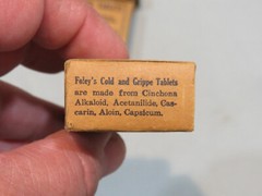 Vintage NOS Foley’s Cold & Grippe Tablets, Qty 3, Original Boxes w/Contents