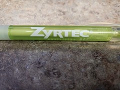 Pharmaceutical Drug Rep Promo Pens: Zyrtec, Plastic