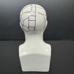 Schering TRIFALON Full-Range Tranquilizer Phrenology Head Ceramic Bust 1960s