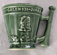 Schering Coricidin RX Pharmaceutical Promo Coffee Mug Green Galen 131-201 A.D.