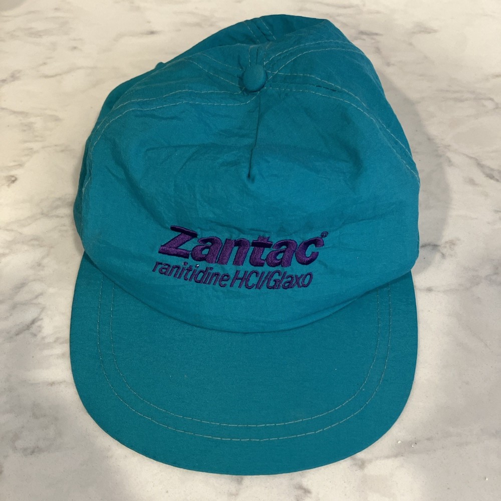 VTG 90s Zantac Ranitidine Glaxo Pharma Advertising Hat Cap Drug Rep Promo Merch