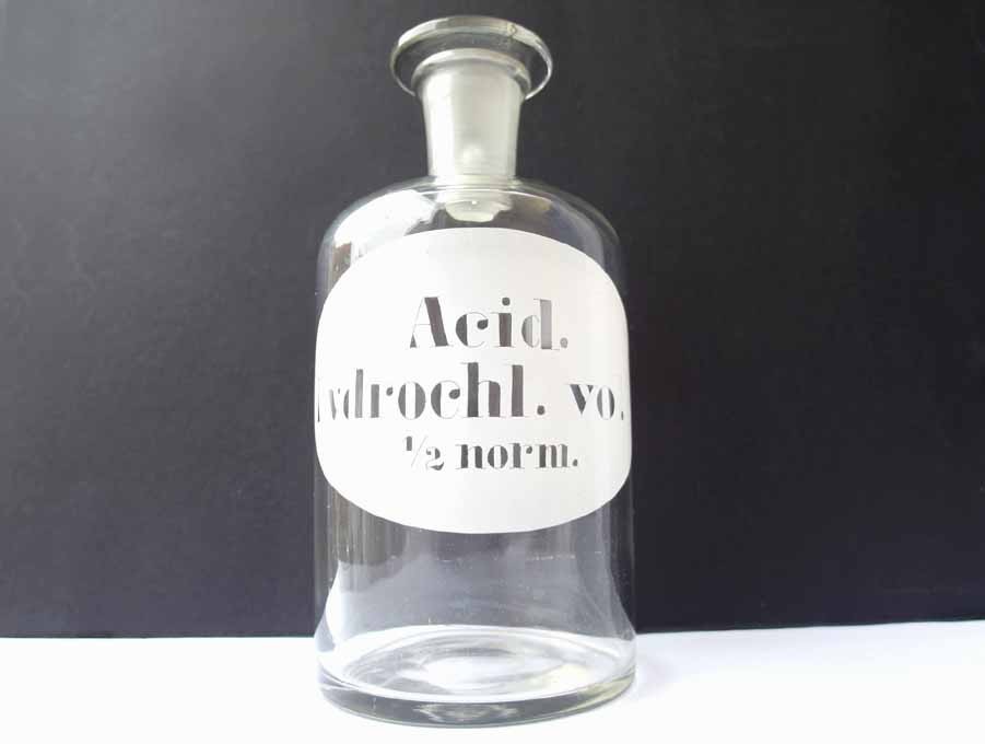 Old Apothecary Vessel/Bottle with Stopper, around 1900 G14