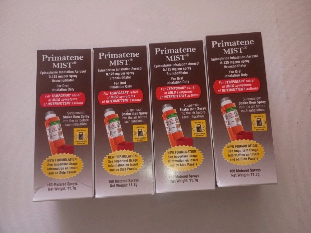 (4) Primatene Mist Epinephrine Inhalation Aerosol 160 Sprays 11.7g (EXP – 2028