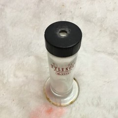 Vintage Acetaminophen TYLENOL McNEIL Thermometer Glass Storage / Cleaning Tube
