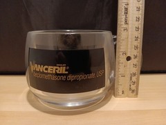 Vintage Vanceril Inhaler Drug Rep Advetising Promotional Clear Plastic Mug