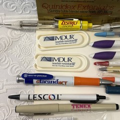 Pharmaceutical Drug Rep Collectible Pens/Misc Lot 16 Pens, Paper Clips, Note Pad