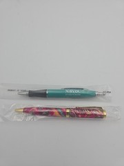 Pharmaceutical Drug Rep Pen Norvasc Pfizer Gold Green Pink Metal Lot 3