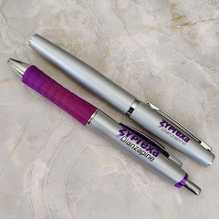 HTF 2 Zyprexa Pens Drug Rep Pharmaceutical Promo Medical Advertising Metal *READ