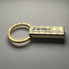 Drug Rep Zantac Ranitidine Glaxo Pharma Advertising Gold Tone Keychain Whistle