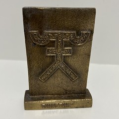 Vintage Pharmacy Brass Paperweight Tinactin Promotion Advertising Symbol
