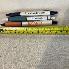 Pharmaceutical Promo Pens: Lot of 3 Working Pens Zōcor Zostavax Mercksource