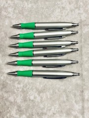 CELEBREX PHARMACEUTICAL REP PENS METAL SILVER GREEN GRIPS CHROME CLIP LOT OF 6