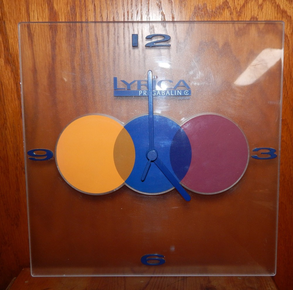 Rare Vintage Pharma Drug Rep Promo LYRICA Wall Clock NEW Tested