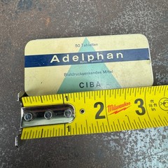 Vtg c.1960s ADELPHAN Advertising Medical Tin – GERMAN – EMTPY / NO CONTENTS