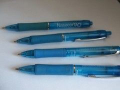 Nasacort AQ Pharmaceutical Promo Pens–Medium Wt Plastic/Rubberized Grip–Lot of 4
