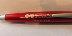 Vintage Blue Cross Blue Shield NC Advertising Pen Red Plastic Writes