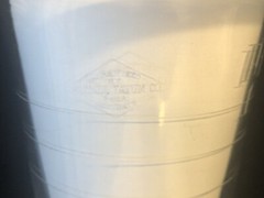 Antique 1900s Whitall Tatum Co Apothecary Glass Footed Beaker – Etched / 16oz