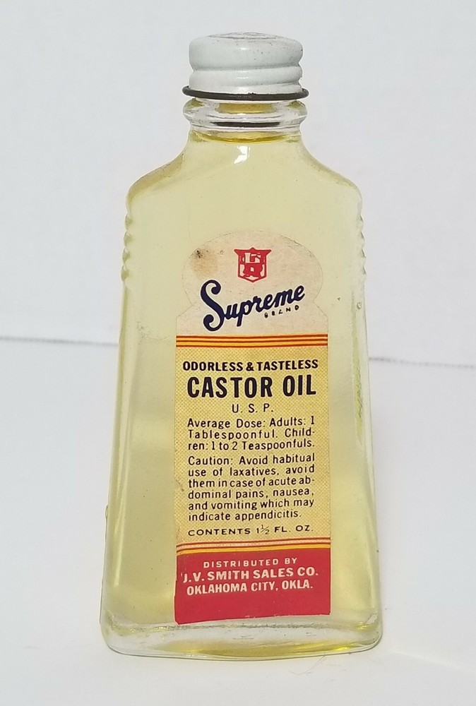 Vintage Supreme Brand Castor Oil JV Smith Oklahoma City Collectible