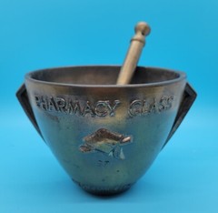 Vintage Pharmacy Class 1970 Mortar & Pestle Rx Secundum Artem Schering