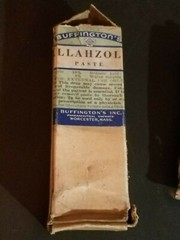 Vintage Buffington’s Allahzol Paste Tube And Box Worchester Mass Drug Pharma