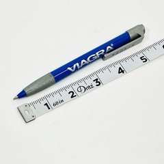Pharmaceutical Viagra Click Pen Pfizer Drug Promotional Blue Gray Plastic