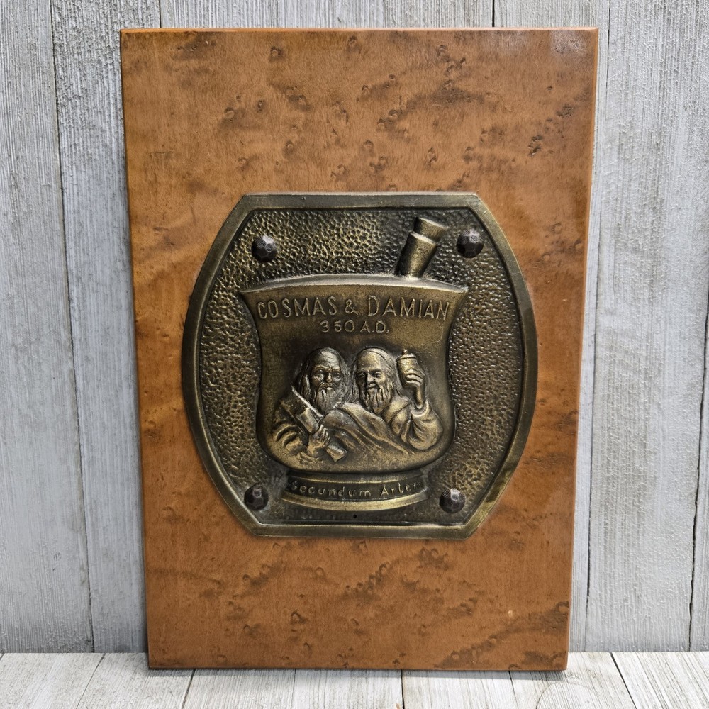 Cosmas & Damian Secundum Artem 350 AD Wooden Plaque