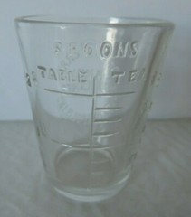 Dr JJ Kerr’s Family Medicine Dosage Cup Indianapolis Indiana Clear Glass Rare
