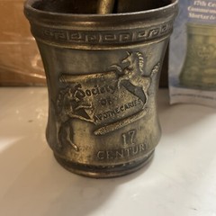Vintage Mortar And Pestle Set Metal Society of Apothecaries 4” Heavy