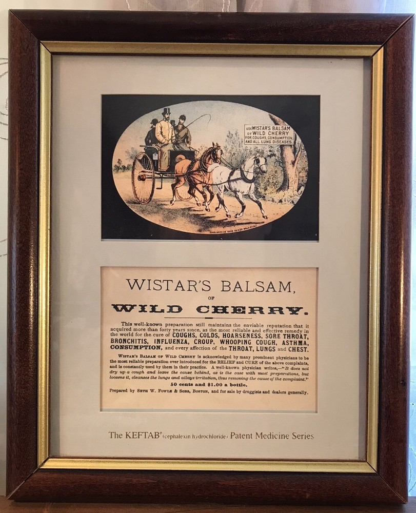 The KEFTAB Patent Medicine Series Framed Wistar’s Balsam Of Wild Cherry