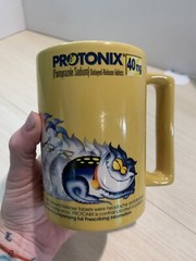 Medical Advertising Ceramic Coffee Cup Protonix (Pantoprazole Sodium) 40mg/ I.V.