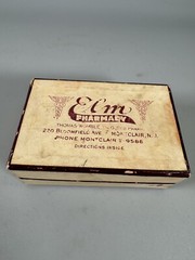 1952 Elm Pharmacy Pill Box Montclair NJ Vintage Prescription Ephemera