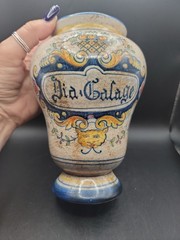 Vintage Italian Majolica Apothecary Jar Vase Deruta Style Hand Painted…