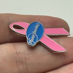 Vintage Pfizer Oncology Pink Ribbon Logo Lapel Pin Enamel Medical Awareness Aid