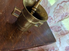 Vintage Brass Small Miniature Double Handled Mortar & Pestle (Bin 20)