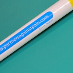 Partners Against Pain Drug Rep Pen BIC Blue Yellow White Pharmaceutical Promo