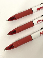 Pharmaceutical Drug Rep Vintage 3 Pens Singulair Collectible Promo Red Orange