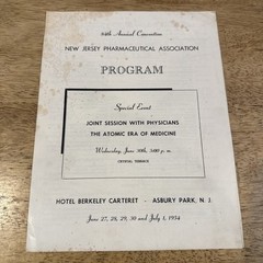 84th Annual New Jersey Pharmaceutical Association 1954 Program