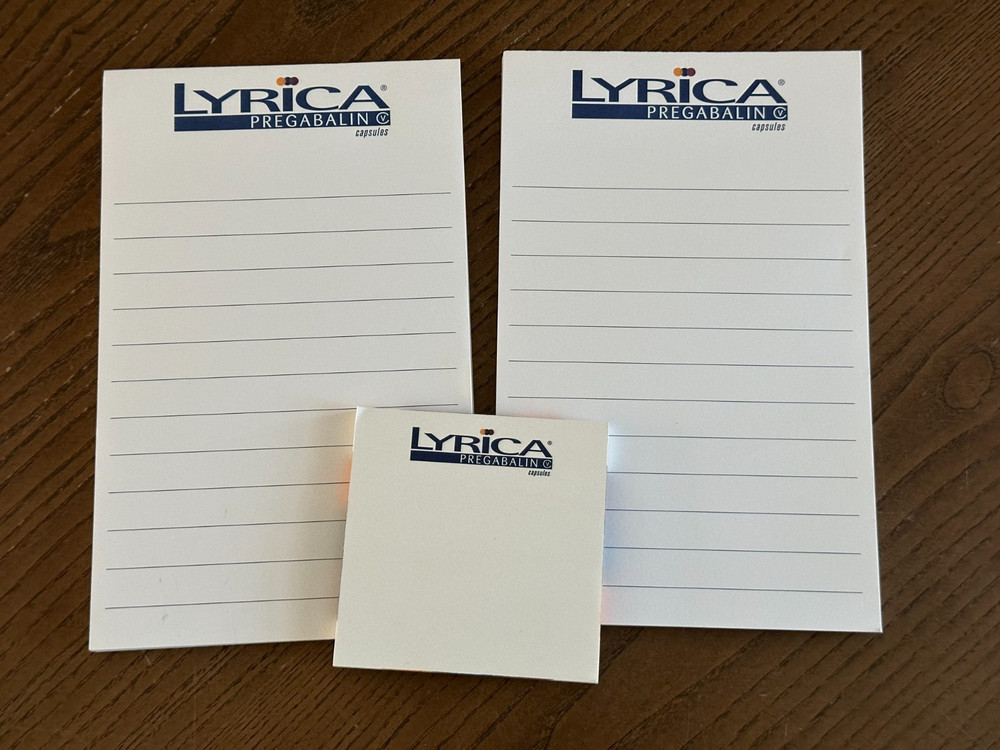 3 Packs Lyrica Pregabalin Note Pad Pfizer Pharmaceutical Drug Rep Narcotic